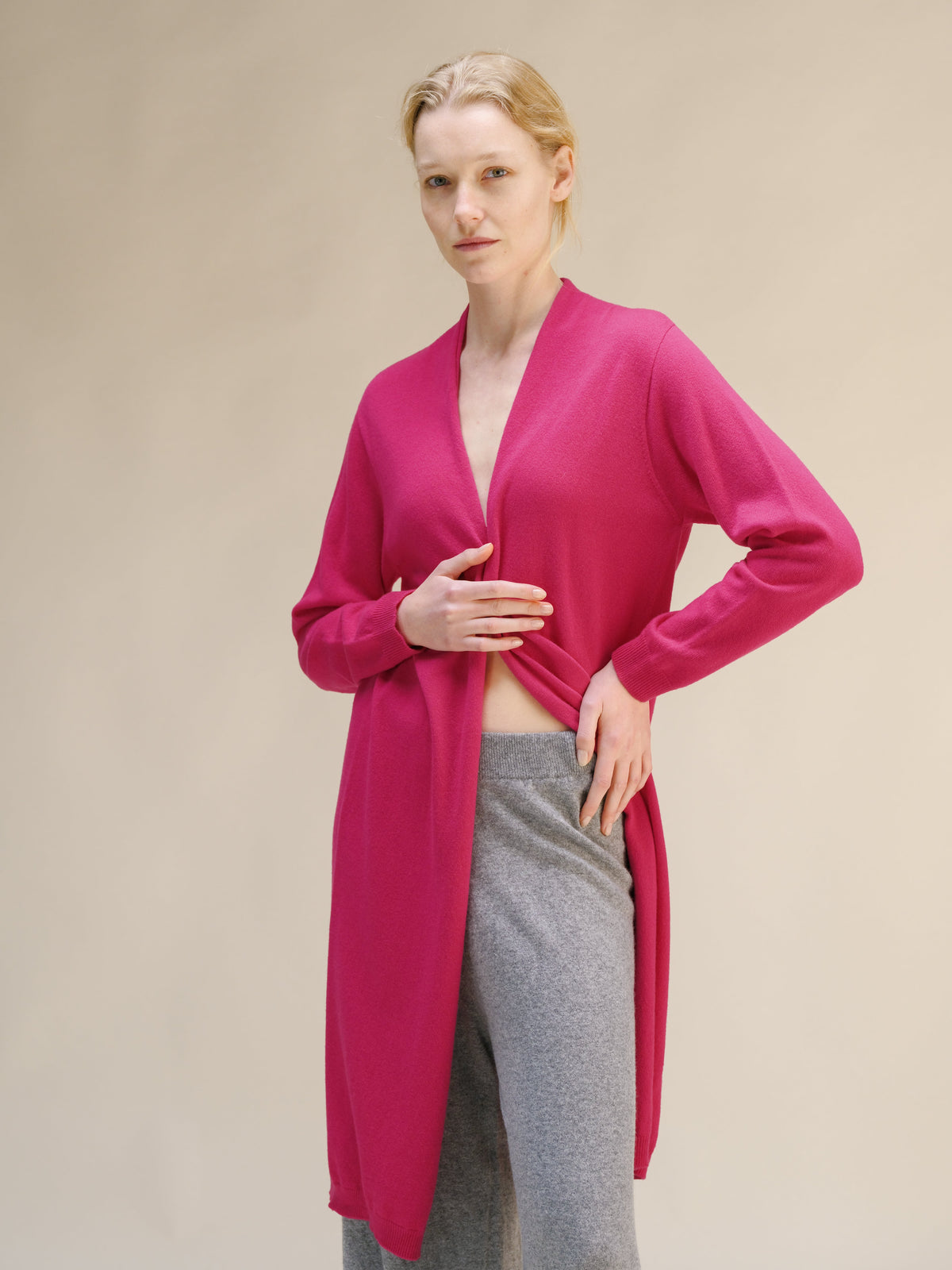 Cashmere Mix Long Cardigan
