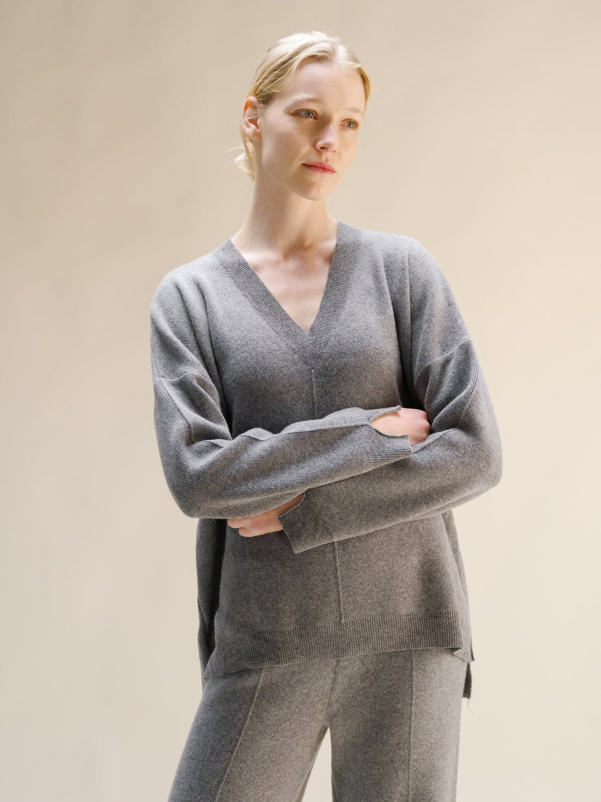 Cashmere Mix Maxi V-Neck