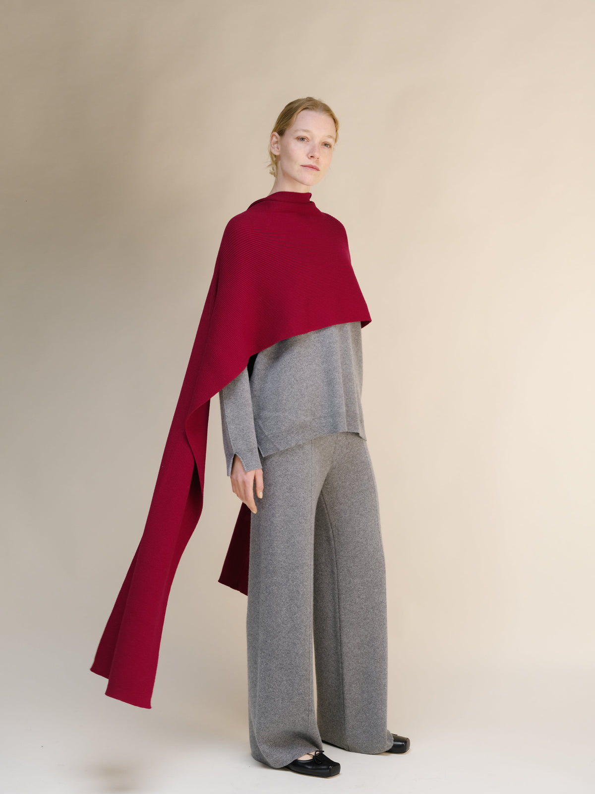 Pure Cashmere Maxi Ribbed Scarf