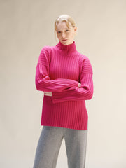 Cashmere Mix Ribbed High Neck