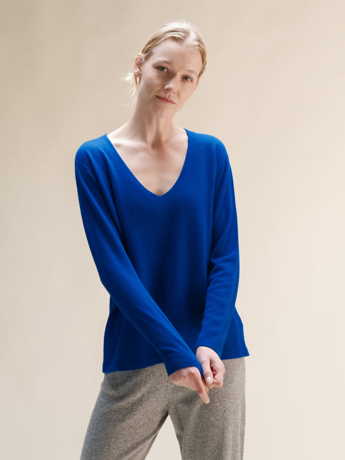 Cashmere Mix Relaxed V-Neck Sweater