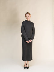 Cashmere Mix Cable High Neck Sweater