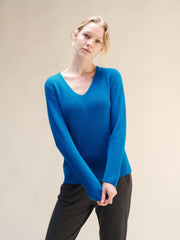 Cashmere Mix Ribbed V-Neck