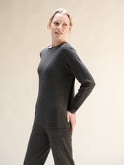 Cashmere Mix Curl Crewneck