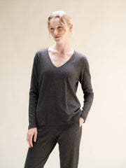Cashmere Mix Relaxed V-Neck Sweater