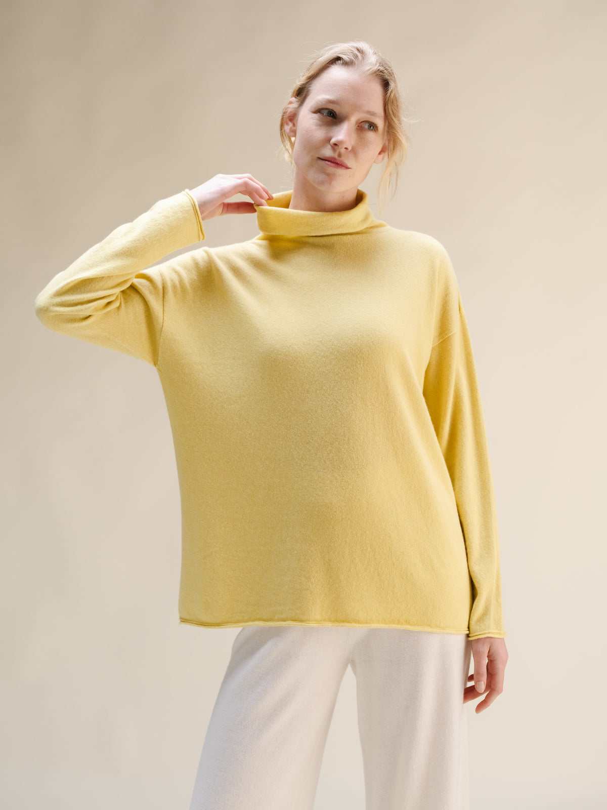 Cashmere Mix High Neck Sweater