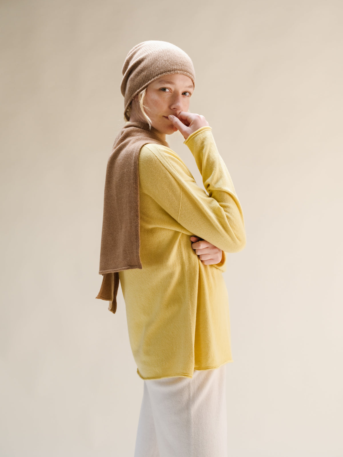 Cashmere Mix High Neck Sweater