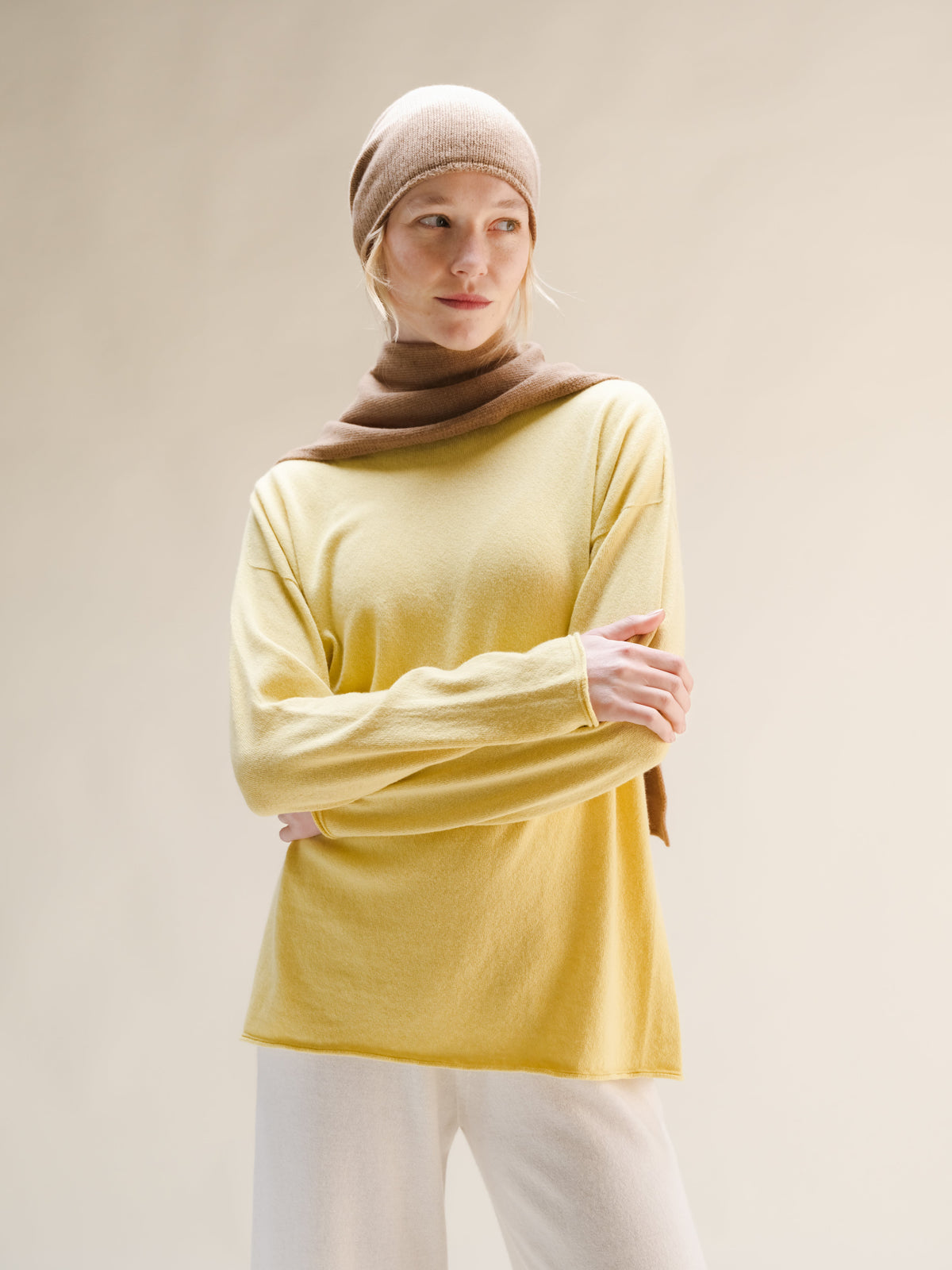 Cashmere Mix High Neck Sweater