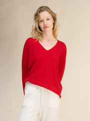 Cashmere Mix Relaxed V-Neck Sweater