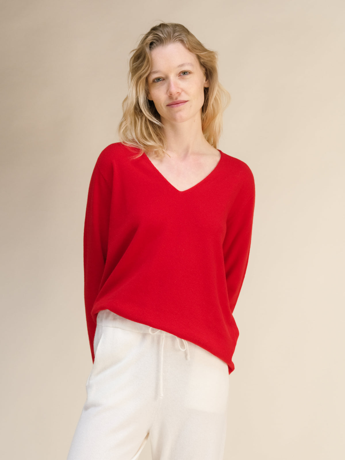 Cashmere Mix Relaxed V-Neck Sweater