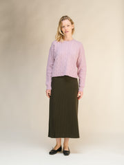 Cashmere Mix Perforated Skirt