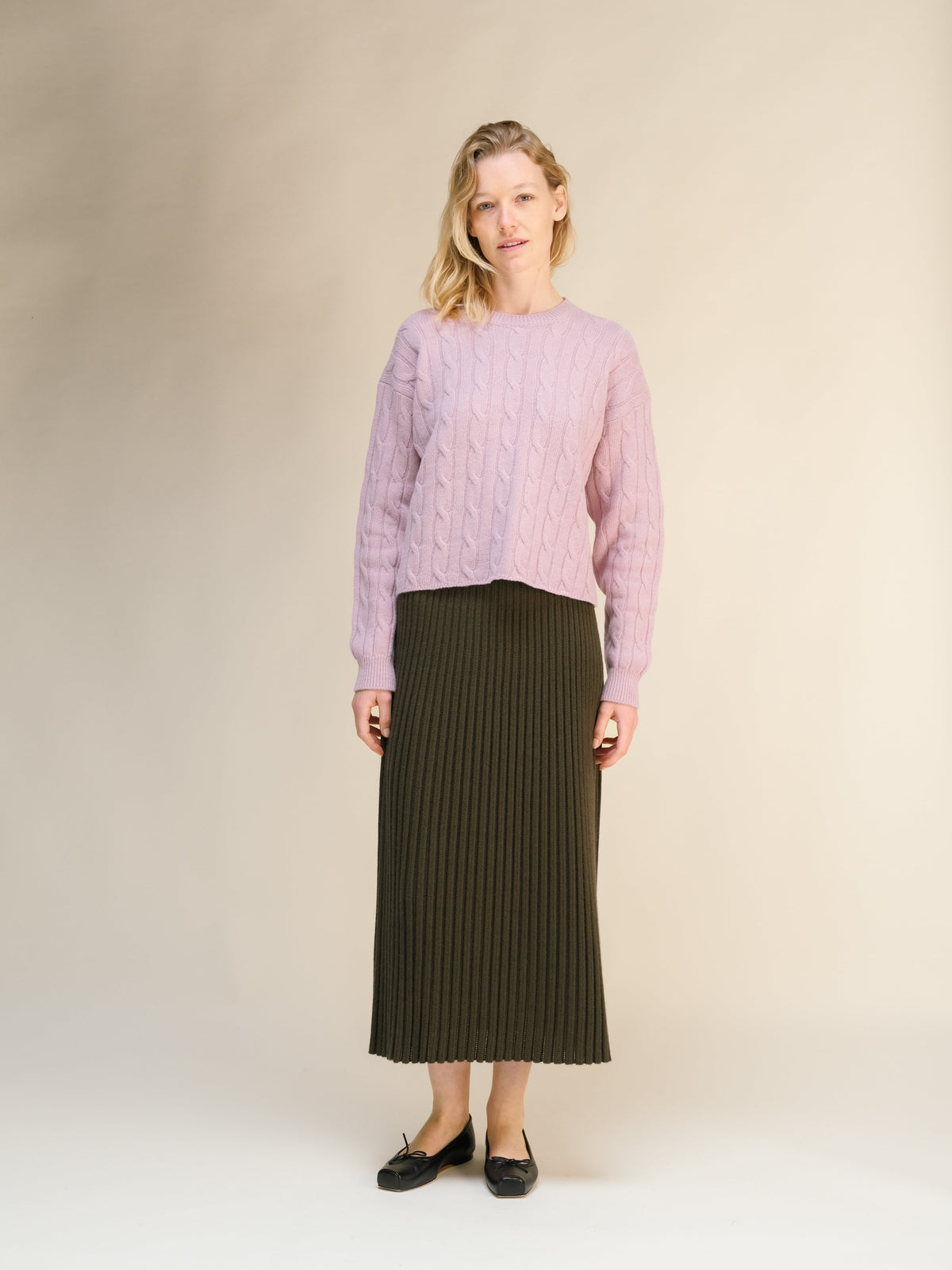 Cashmere Mix Perforated Skirt