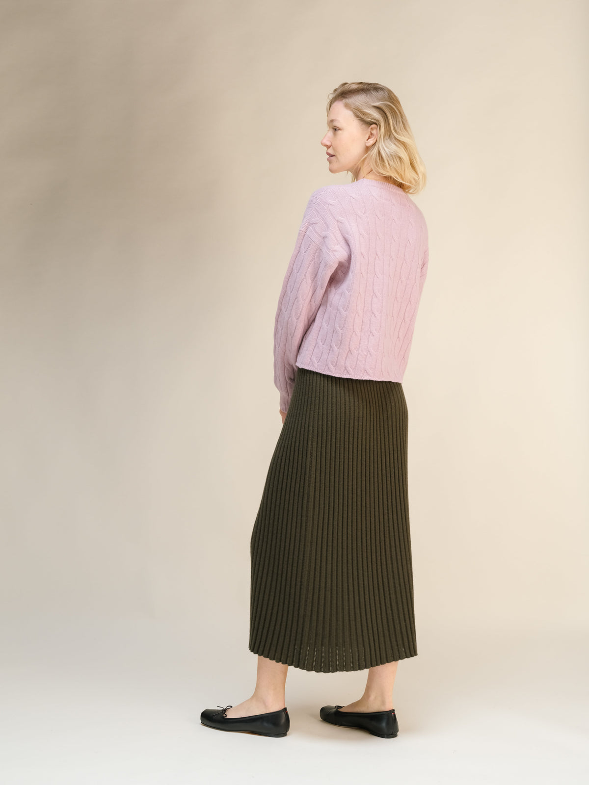 Cashmere Mix Perforated Skirt
