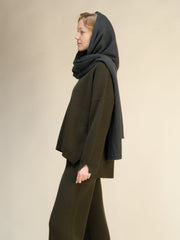 Pure Cashmere Maxi Ribbed Scarf