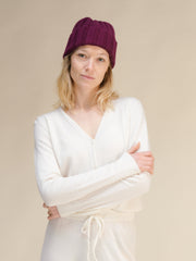 Cashmere Mix Ribbed Beanie