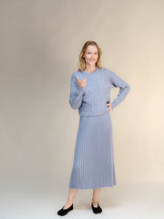 Cashmere Mix Perforated Skirt