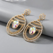 Caleido Orecchini Pendenti con Strass Multicolor