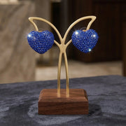 Zaffira Orecchini a Cuore con Strass Blu