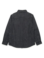 Diesel camicia in denim con tasche lavaggio nero