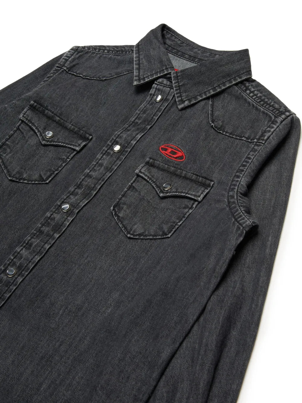 Diesel camicia in denim con tasche lavaggio nero
