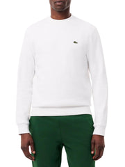 Lacoste felpa girocollo in cotone bianco