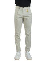 Manuel Ritz pantaloni slim fit con pinces beige