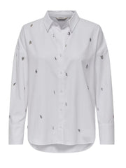 Only camicia manica lunga Oregon con dettagli gioiello bianco