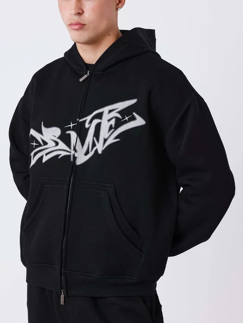 Project X Paris 2633207 BK Uomo Nero - Felpa con Cappuccio e Zip