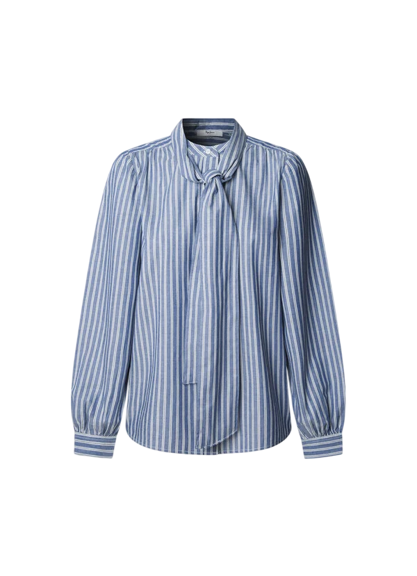 Pepe Jeans Camicia Donna MATY PL3051268 561 Blu - Camicia Casual in Cotone Leggera