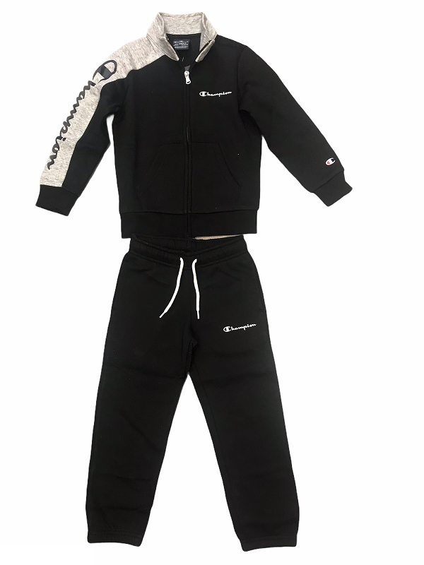 Champion Tuta sportiva da ragazzo con cerniera intera 305816 KK001 NBK nero grigio