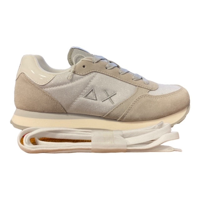 Sun68 scarpa sneakers da ragazza Ally Glitter Mesh Z32403 01 bianco