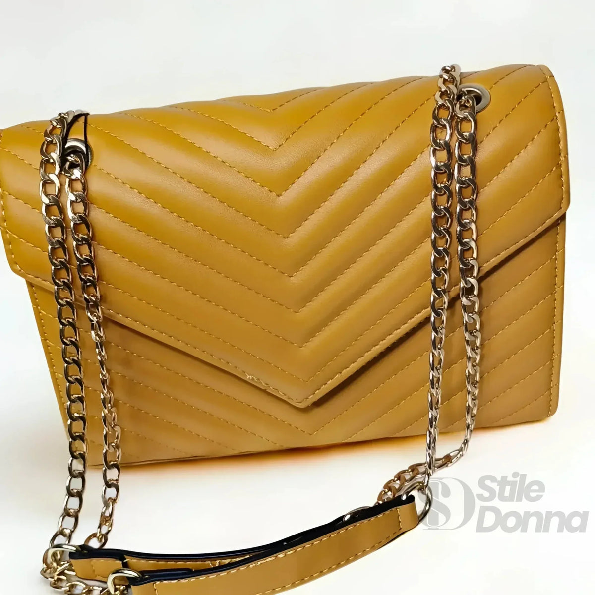 Sofia Pochette Giallo Senape con Catena