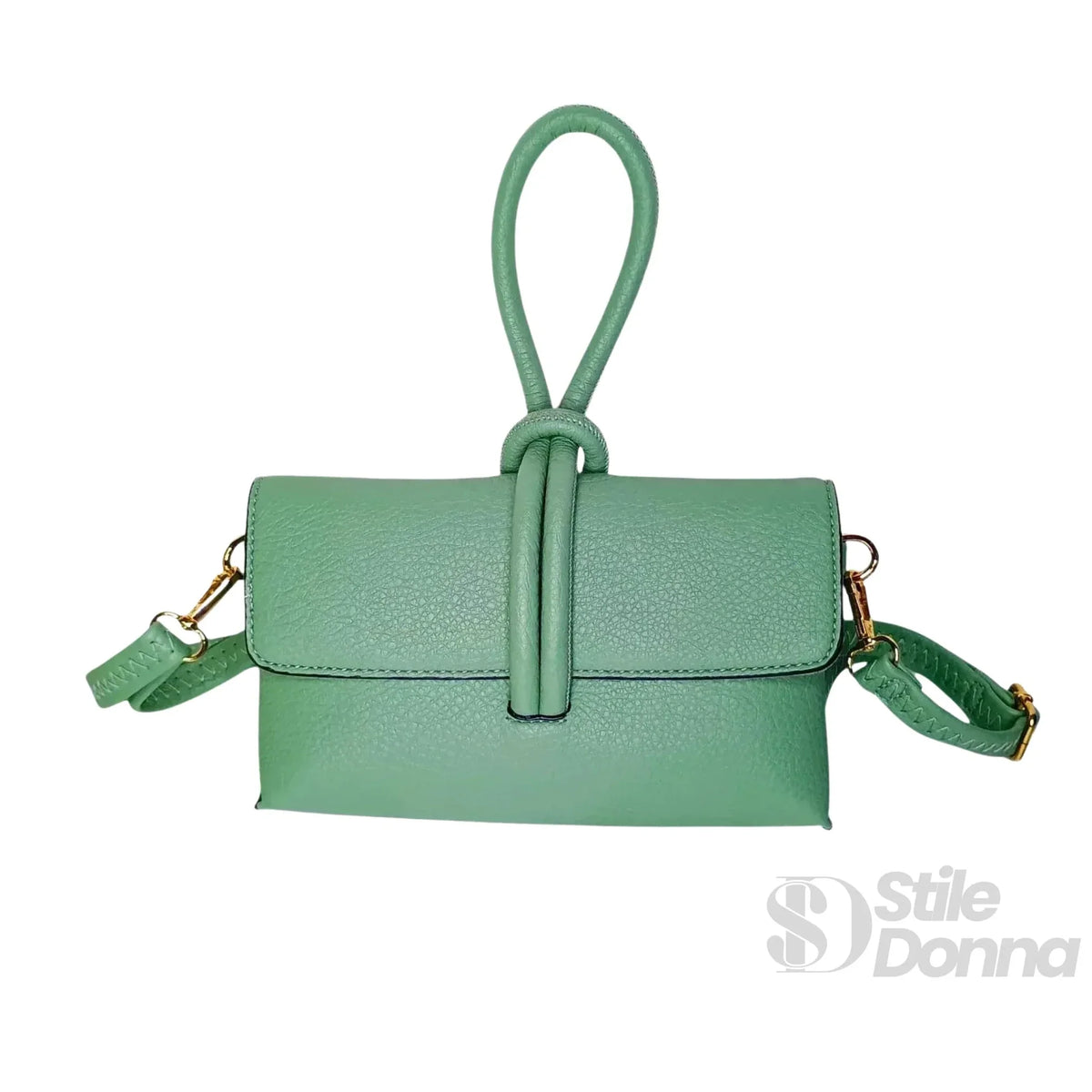 Mirella Pochette Verde Menta con Zip