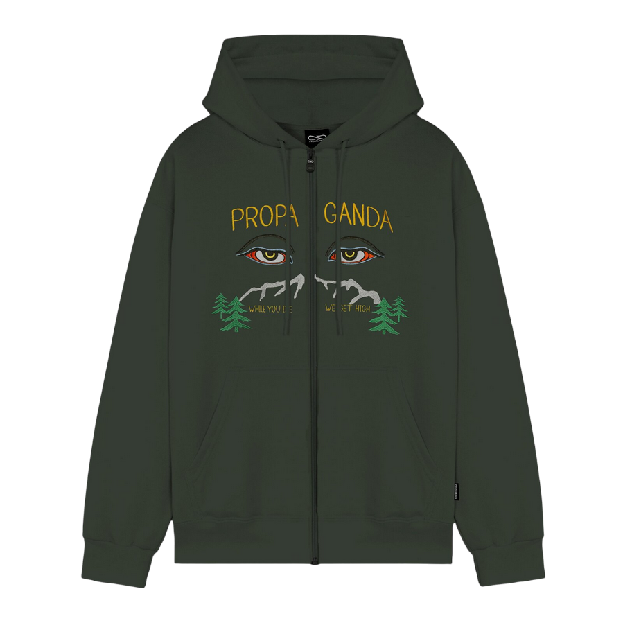Propaganda 25FWPRFE405-136 Uomo Verde - Felpa con Zip