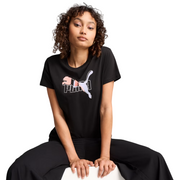 Puma T-Shirt Donna 684991-01 Nero Logo Lab Slim Fit Cotone