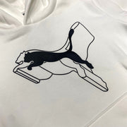 Puma felpa con cappuccio da ragazzi Logo Cat 683809-02 bianco