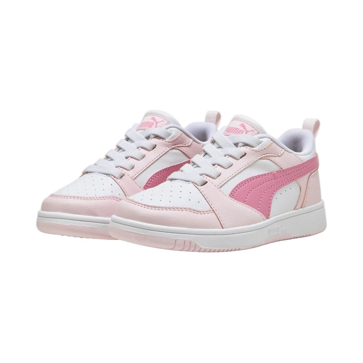 Puma Rebound v6 396742-08 Bambina Bianco Rosa - Sneakers
