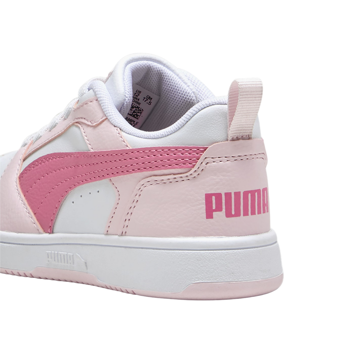 Puma Rebound v6 396742-08 Bambina Bianco Rosa - Sneakers