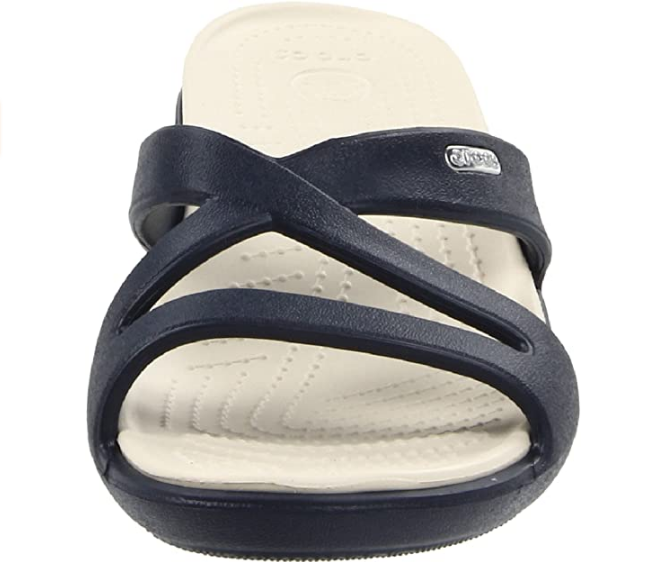 Crocs sandalo da donna con tallone rialzato Patricia II 11661 blu-stucco