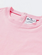 Champion Completino da bambina Legacy American Classics logo T-shirt + Short 404686 PS024 CNP rosa confetto