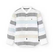 Boboli camicia a manica lunga da bambino e ragazzo in lino listata 736387-9053