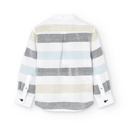 Boboli camicia a manica lunga da bambino e ragazzo in lino listata 736387-9053