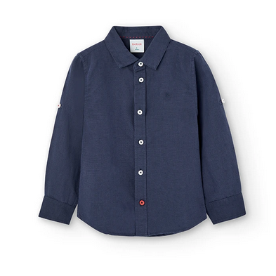 Boboli camicia a manica lunga da bambino e ragazzo in lino 736039-2440 marinaio
