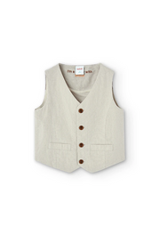 Boboli gilet da bambino e ragazzo in lino 736141-7372 pietra