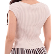 Yes Zee Maglia top incorciata avanti M219-IV00-0250 ecru