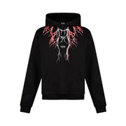 Phobia felpa con cappuccio da uomo con fulmini rossi e grigi PH00444REDGR nero