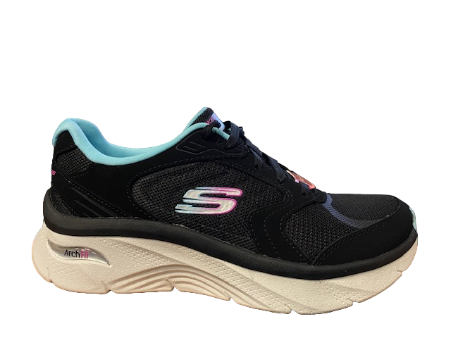 Skechers Arch Fit D'Lux 149686/BKBL Donna Nero Blu - Scarpe Walking