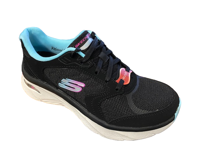 Skechers Arch Fit D'Lux 149686/BKBL Donna Nero Blu - Scarpe Walking
