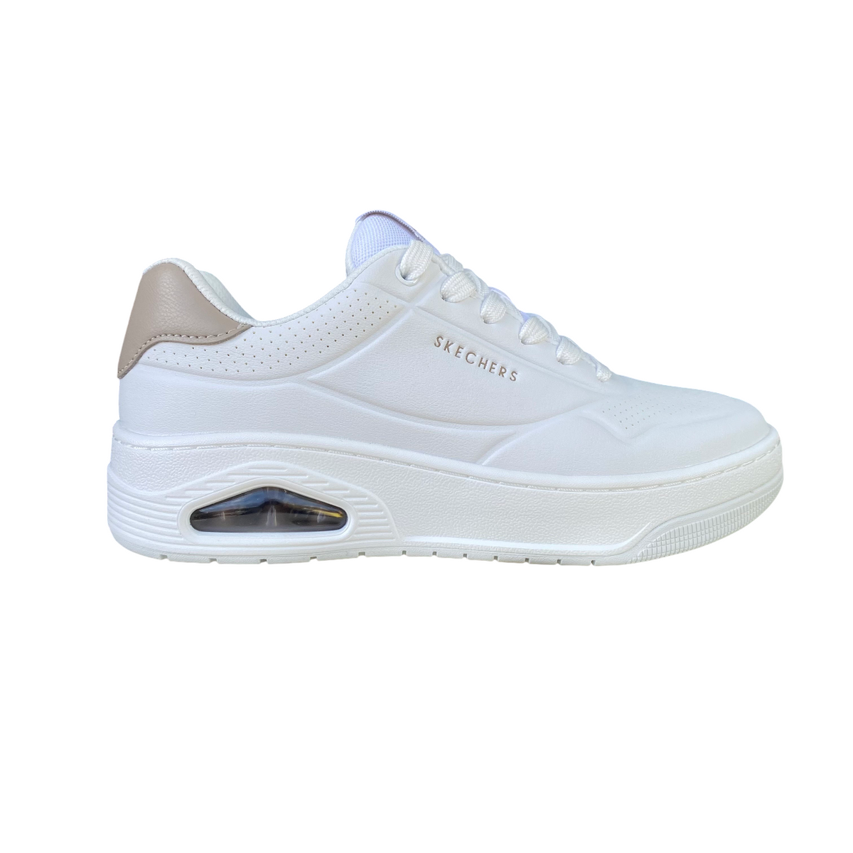 Skechers scarpa sneakers da donna Uno Court Fast Break 177705/WHT bianco