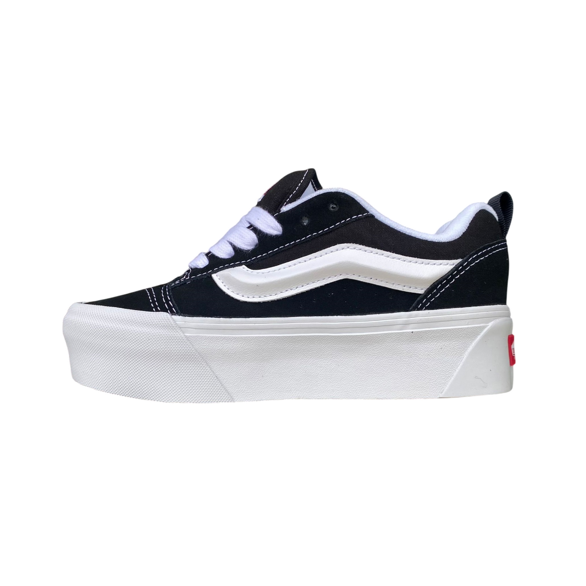 Vans Knu Stack VN000CP66BT1 Donna Nero Bianco - Sneakers Platform Zeppa 34mm
